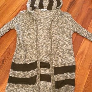 Green and grey cardigan